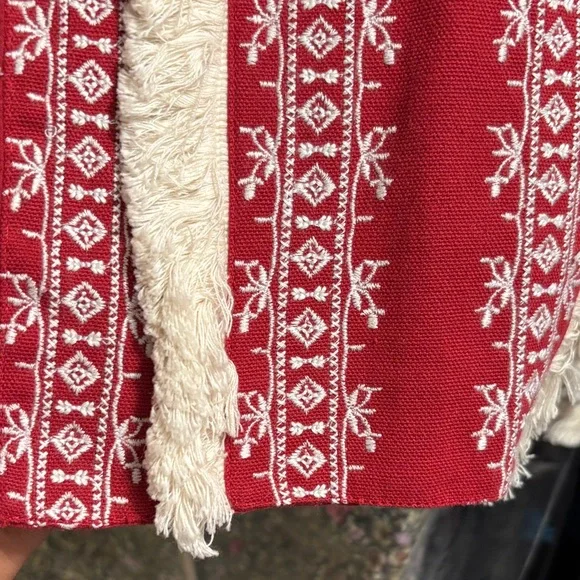 Julia Amory Red Jacket with White Embroidery - Picture 4 of 13